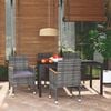 vidaXL Dining Set Grey PE Rattan Medium Durable 5 Piece Dining Set