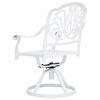 vidaXL Bistro Set White Cast Aluminum Medium Swivel Bistro Set Round