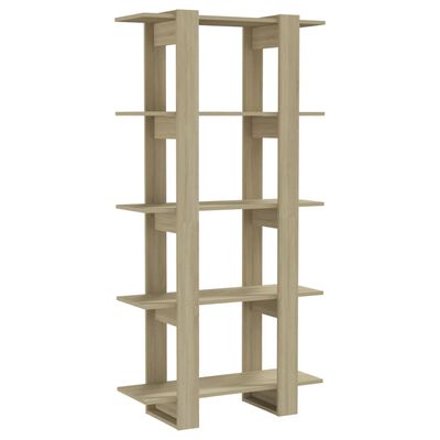 vidaXL Book Cabinet/Room Divider Sonoma Oak 31.5"x11.8"x63" Engineered Wood