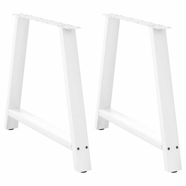 vidaXL Coffee Table Leg White Powder-coated steel Large Adjustable Feet