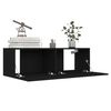 vidaXL TV Cabinet Black Engineered wood Medium TV Cabinet Rectangular