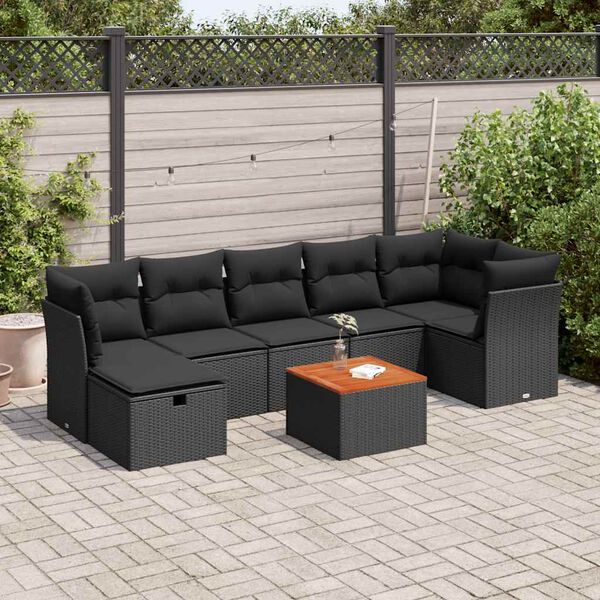 vidaXL Garden Sofa Set Black