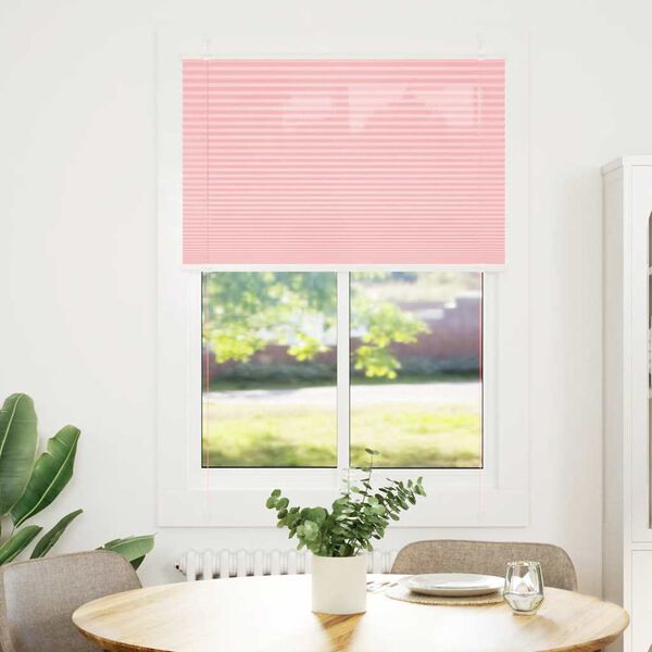 vidaXL Pleated Blind Pink 100% Polyester 35.4 x 39.4 in