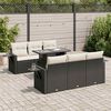 vidaXL Garden Sofa Set Black, Cream White