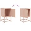 vidaXL Bedside Cabinet Pink Steel Compact Bedside Cabinet Rectangular