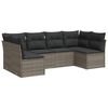 vidaXL Patio Sofa Set Gray PE rattan 6-piece set Modular