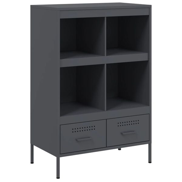 vidaXL Highboard Anthracite Cold-rolled steel Medium Adjustable Feet