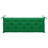 vidaXL Patio Bench with Green Cushion 59.1" Solid Teak Wood