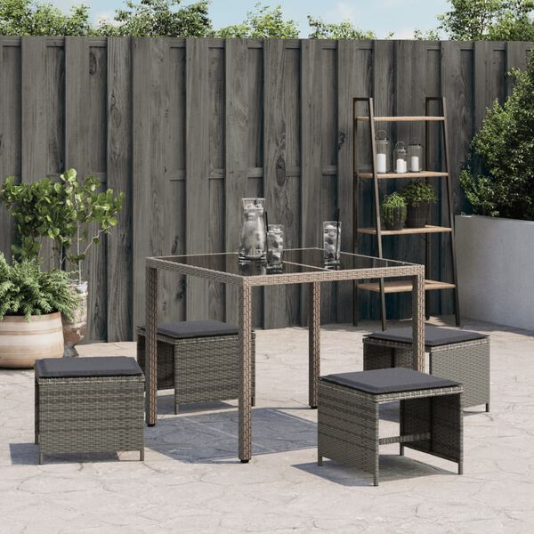 vidaXL Garden Stool Set of 4 Grey