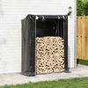 vidaxL Firewood Rack with Rain Cover 59.1"x23.6"x78.7" Galvanized Steel