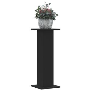 vidaXL Plant Stands 2 pcs Black 11.8x11.8x31.5" Engineered Wood