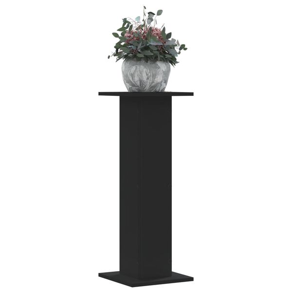 vidaXL Plant Stands 2 pcs Black 11.8x11.8x31.5" Engineered Wood