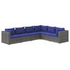 vidaXL Garden Lounge Set Grey PE rattan, powder-coated steel, plastic