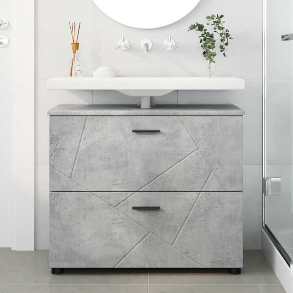 vidaXL Bathroom Cabinet Concrete Grey 30.12 x 13.78 x 25.20 in