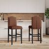 vidaXL Bar Chair Brown and Black Solid rubber wood, fabric (100% polyester)