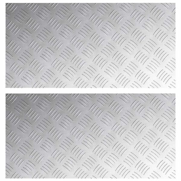 vidaXL Stair Tread Rectangular 2 pcs Silver 31.50 x 15.75 in Aluminium