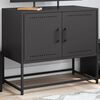 vidaXL TV Cabinet Black Steel Standard Storage TV Cabinet