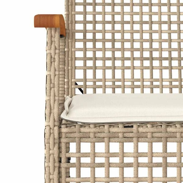 vidaXL Garden Dining Set Beige PE rattan Medium Removable Covers