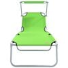 vidaXL Sun Lounger Green Powder-coated Steel Standard Foldable