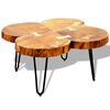 vidaXL Coffee Table Brown Solid Acacia wood, powder-coated iron Small