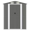 vidaXL Garden Shed Light Grey Galvanized Steel Large Garden Shed