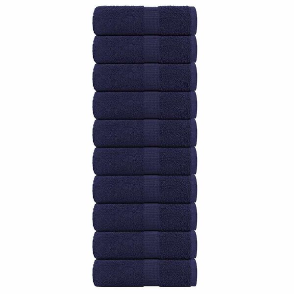 vidaXL Guest Towel Set of 10 Navy blue 100% cotton 11.8 x 19.7 in