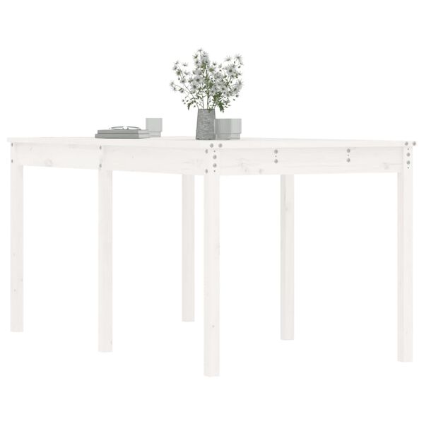 vidaXL Garden Table White Solid Pine Wood Medium Classic/Traditional