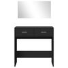 vidaXL Dressing Table Black Engineered wood, glass