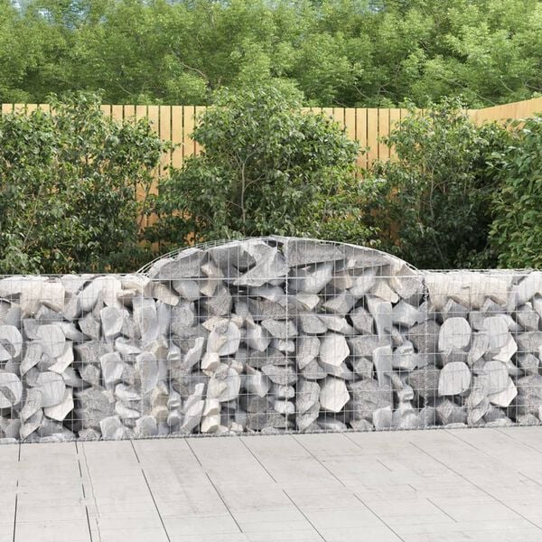 vidaXL Gabion Basket Set of 5 Silver Galvanized iron Large