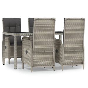 vidaXL Garden Dining Set Grey