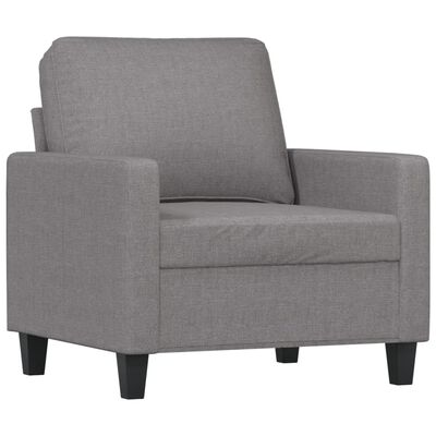 vidaXL 3 Piece Sofa Set with Cushions Light Gray Fabric