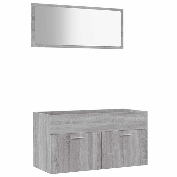 vidaXL Bathroom Furniture Set Grey Sonoma Engineered Wood Standard