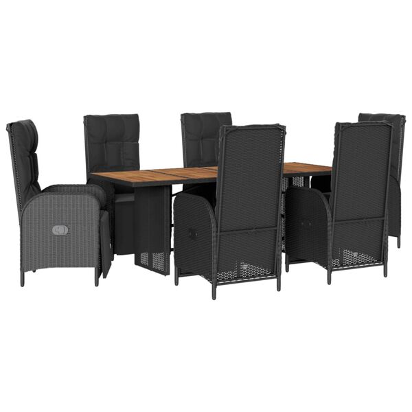 vidaXL Garden Dining Set Black
