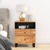 vidaXL Bedside Cabinet Natural Acacia and Black