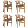 vidaXL Patio Dining Set Set of 4 Dark Gray, Teak