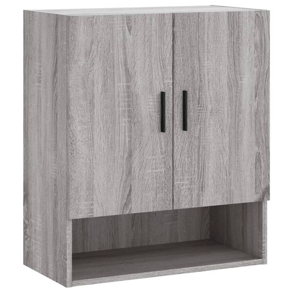 vidaXL Wall Cabinet Gray Sonoma Engineered Wood Wall Cabinet Rectangular