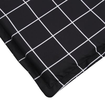 vidaXL Deck Chair Cushion Black Check Pattern Oxford Fabric