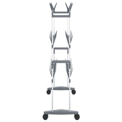 vidaXL Shoe Rack with Wheels Silver 26"x10.6"x39.4"