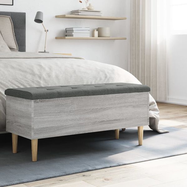 vidaXL Storage Bench Grey Sonoma