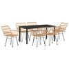 vidaXL Garden Dining Set 7 pcs Brown Powder-Coated Steel