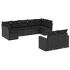 vidaXL Garden Sofa Set Black PE rattan, powder-coated steel, polyester