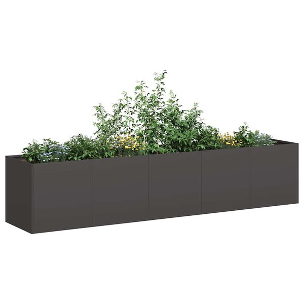 vidaXL Planter Black Cold-rolled steel 78.7x15.7x15.7 in Durable