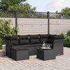 vidaXL Garden Sofa Set Black PE Rattan 6 Piece Set Durable