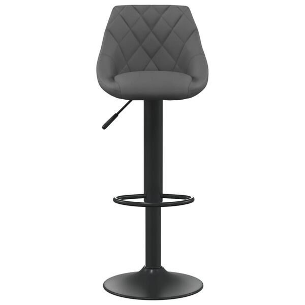 vidaXL Bar Stool Set of 2 Dark Grey Velvet (100% polyester), Steel