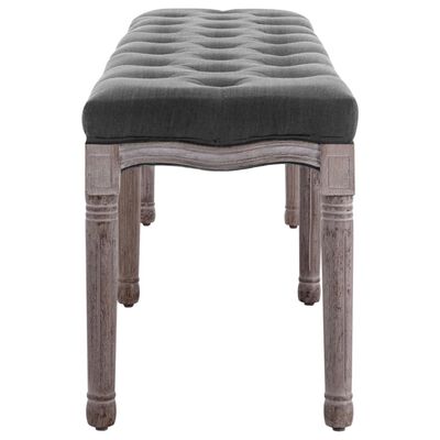 vidaXL Bench Linen Solid Wood 59.1" x 15.7" x 18.9" Dark Gray