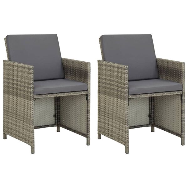 vidaXL Dining Chair Set of 2 Grey and Dark Grey