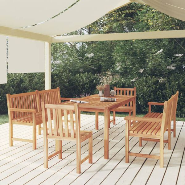 vidaXL Garden Dining Set Teak Solid Teak Wood Large Durable