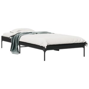 vidaXL Bed Frame Black Engineered wood, Metal, Plywood