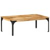 vidaXL Coffee Table Natural Wood and Black Solid mango wood Medium