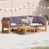 vidaXL 5 Piece Patio Lounge Set with Cushions Solid Wood Acacia